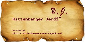 Wittenberger Jenő névjegykártya